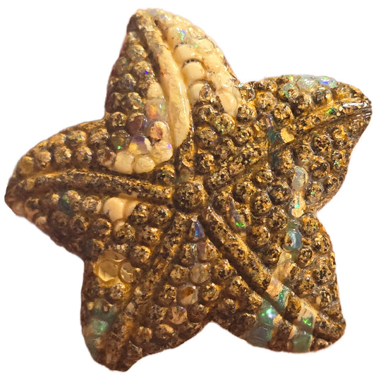 Exquisite 24.27 Ct Australian Boulder Opal Matrix Starfish Carving