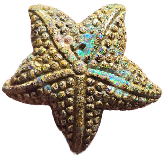Exquisite 27.54 Ct Australian Boulder Opal Matrix Starfish Carving
