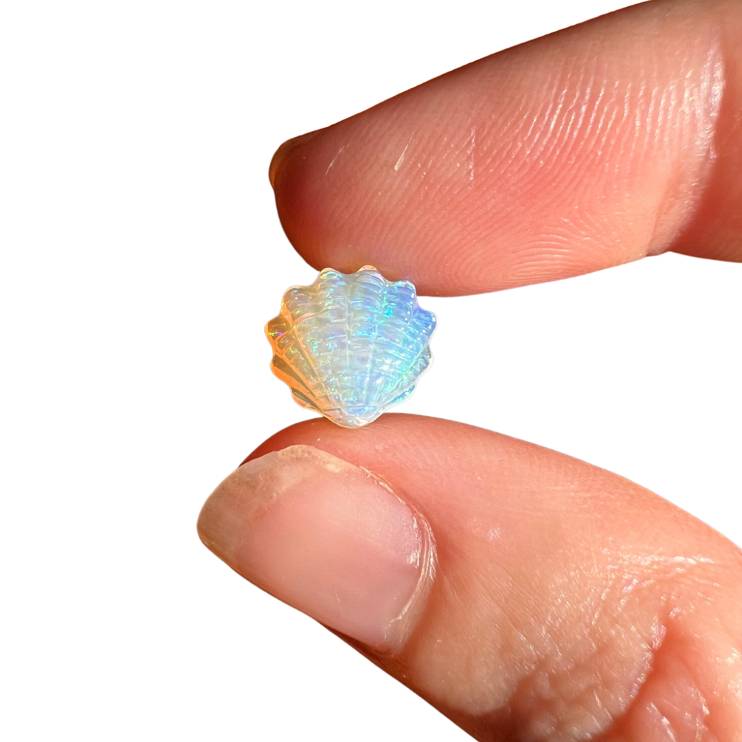 1.78 Ct crystal opal shell carving