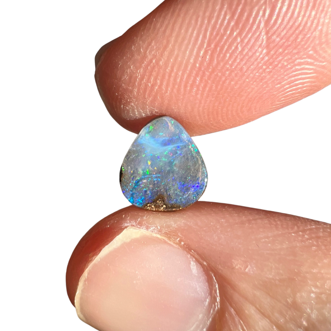 2.49 Ct small blue boulder opal pair