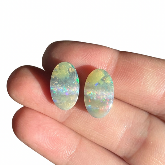 6.85 Ct oval boulder opal pair