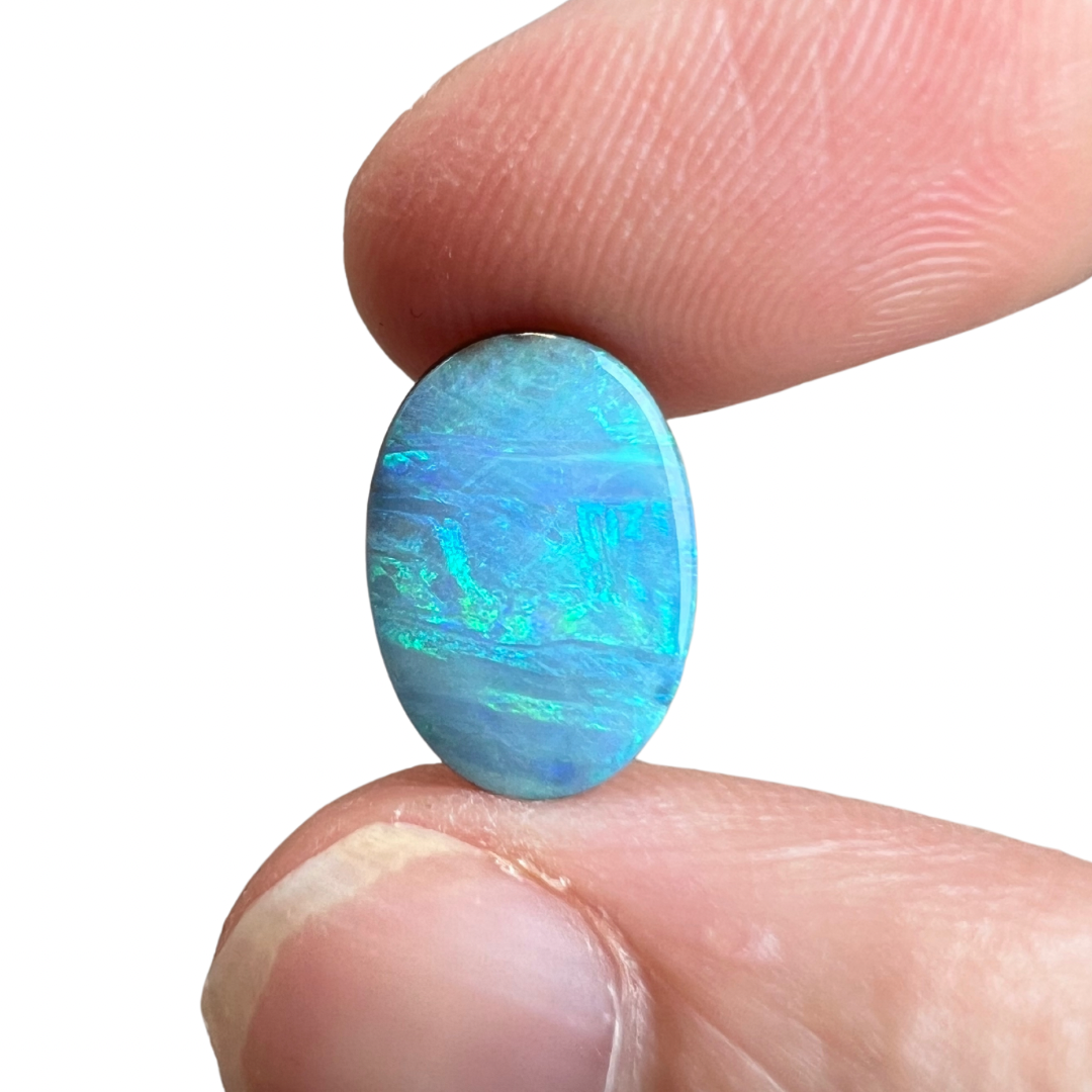 4.22 Ct green-blue oval boulder opal
