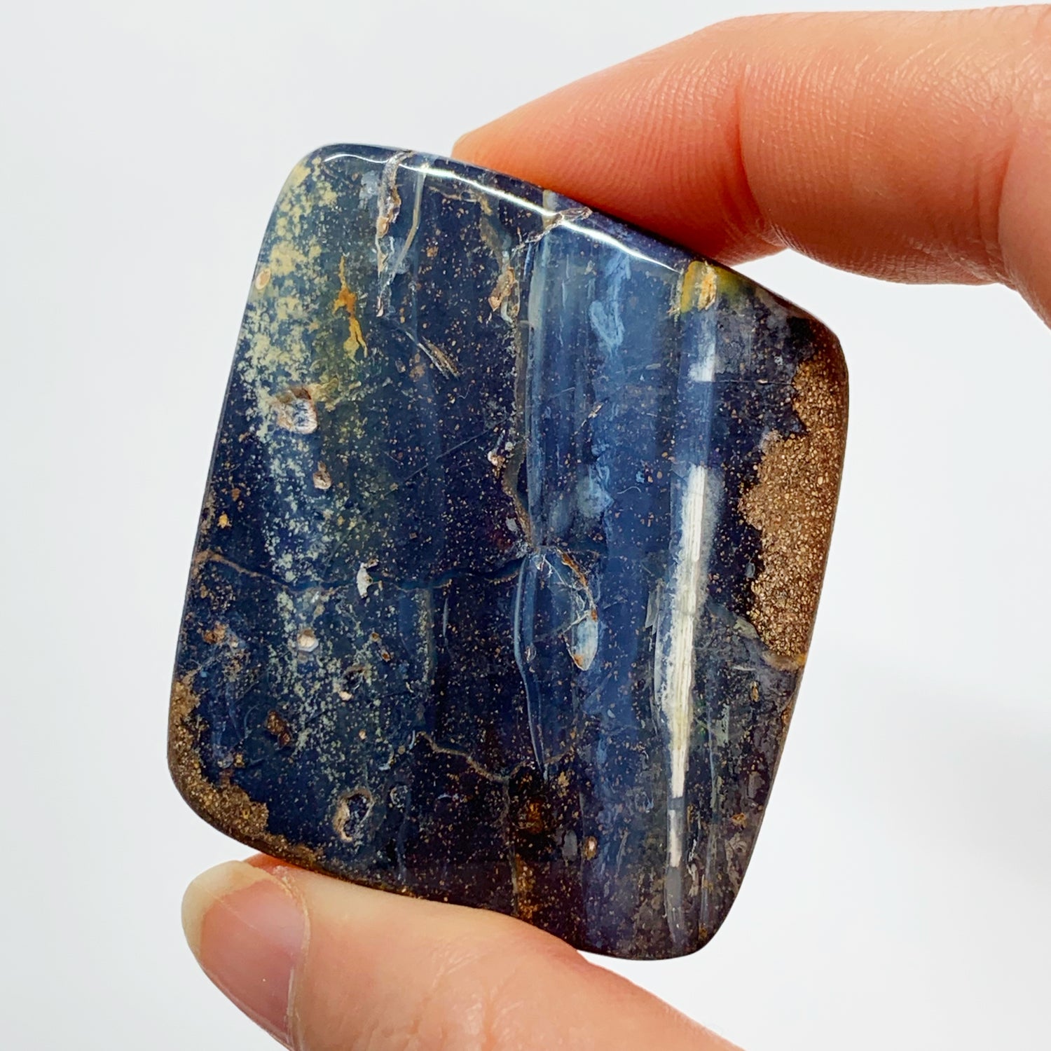 Australian Boulder Opal - 300 Ct navy blue boulder opal specimen - Broken River Mining