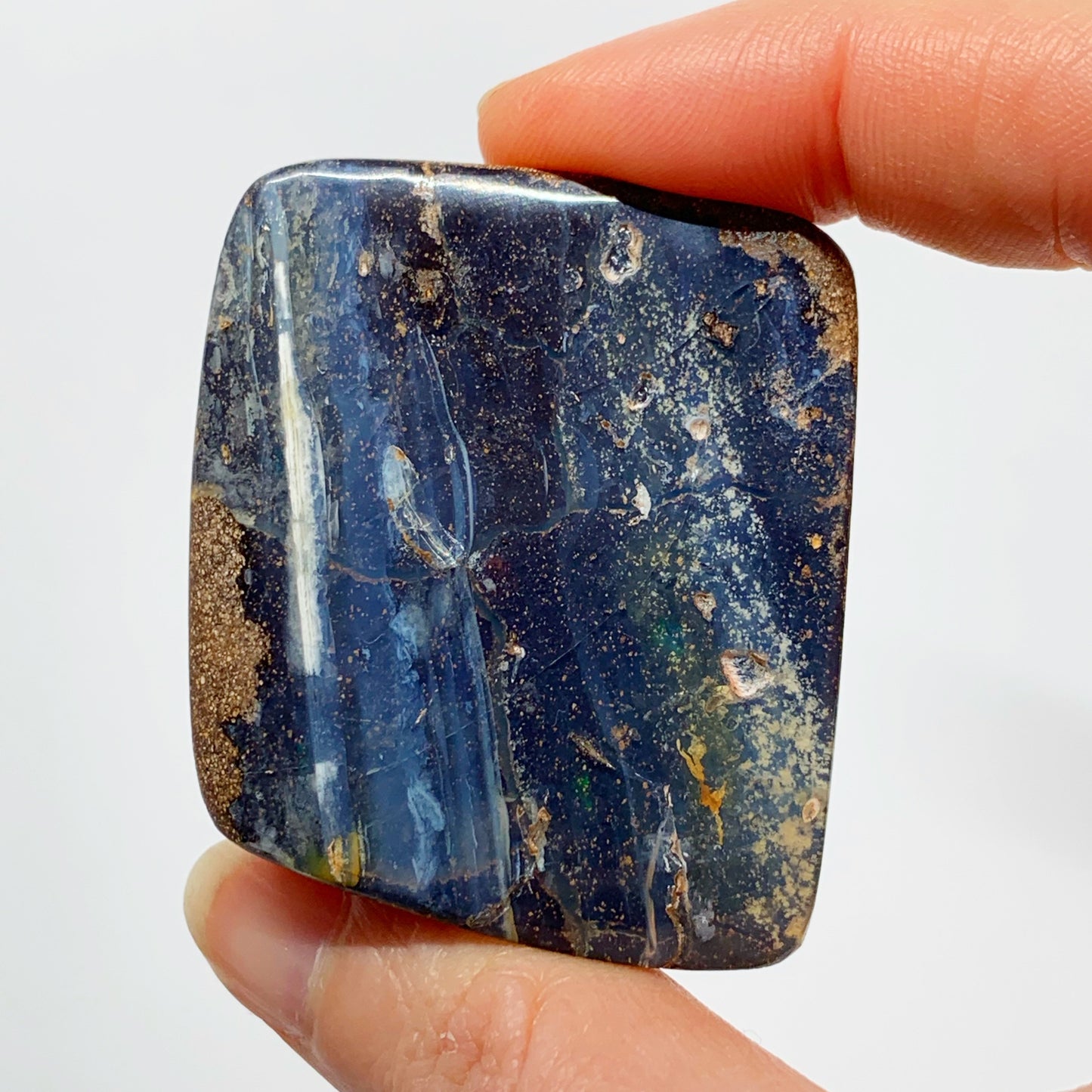 Australian Boulder Opal - 300 Ct navy blue boulder opal specimen - Broken River Mining